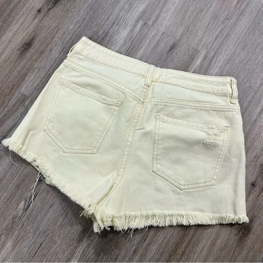Pacsun Yellow Distressed Denim Shorts